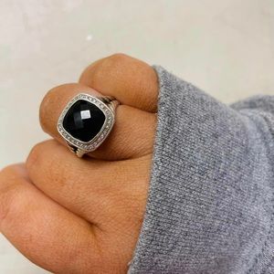 David Yurman Black Onyx Albion Ring Size 7